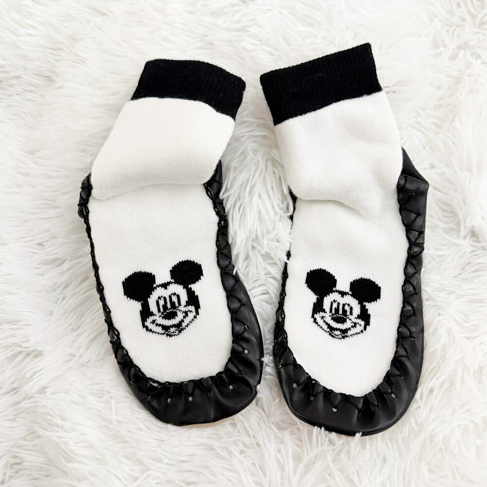 HANNA ANDERSSON Disney Mickey‎ Mouse Moccasin Slipper Socks Kids Size 12-1Y